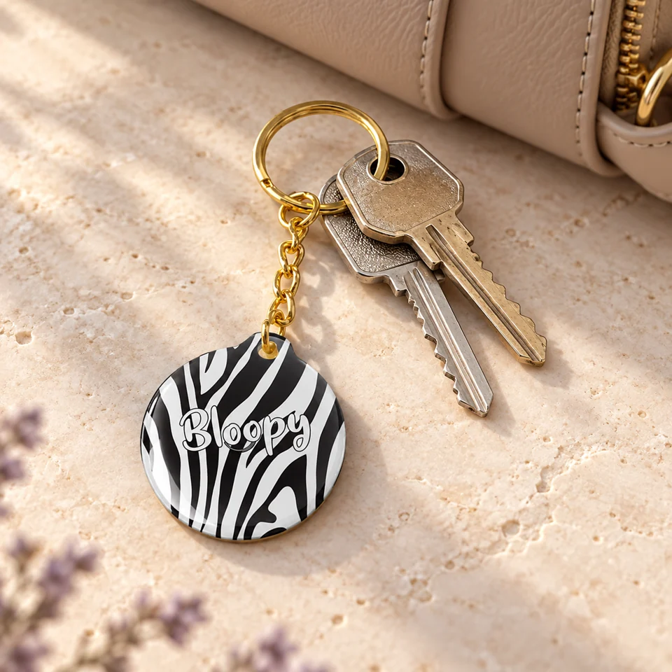 NFC keychain Zebra — On your keys, with you every day.